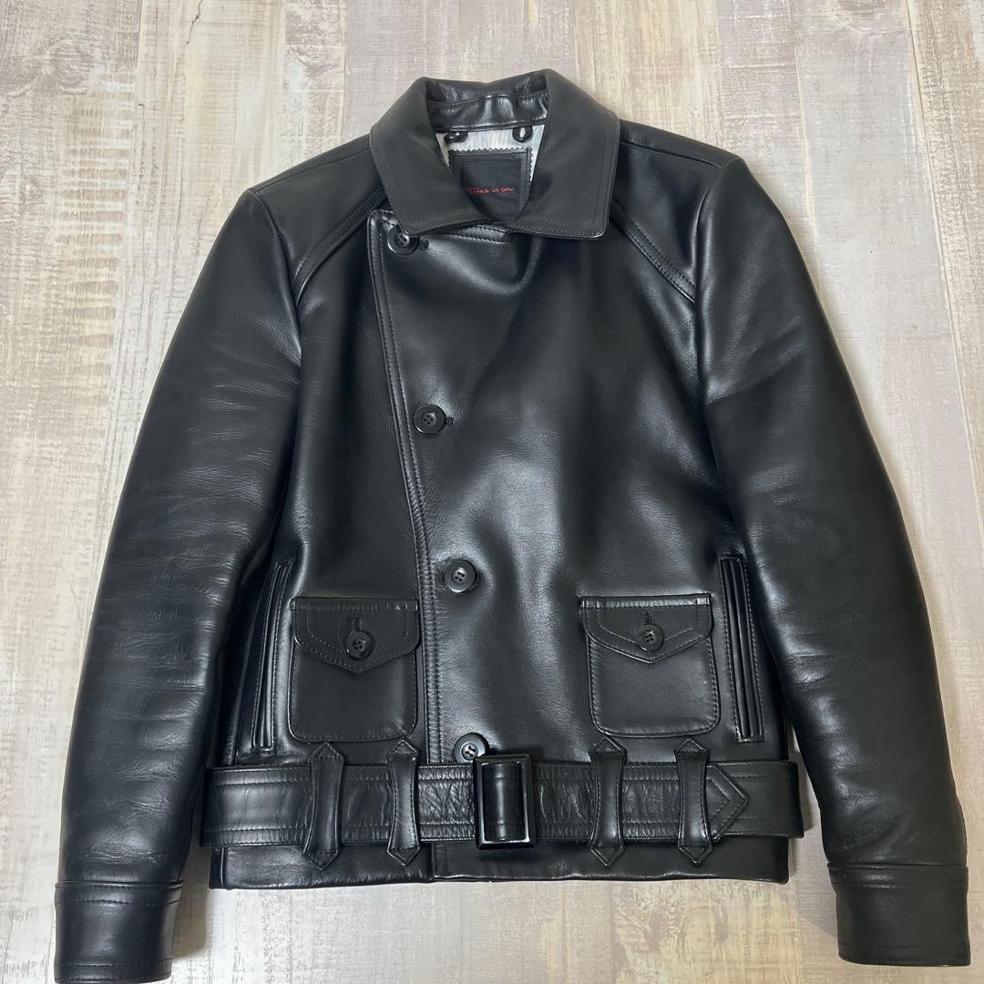 【極美品 柔らか上質牛革】Time is on カウハイド ダブル ライダース