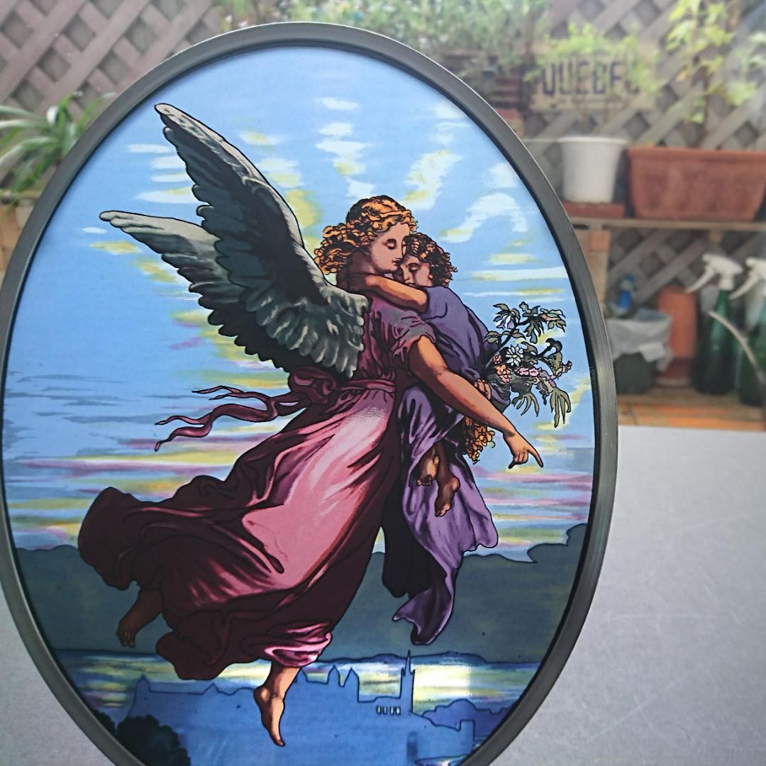 大判カウルバッハ ステンドグラス ガーディアンエンジェル守護天使グラスマスターズ