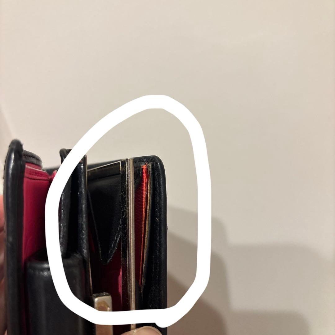 K*】様 CHANEL カンボンライン がま口財布 レザー エナメル ブラック