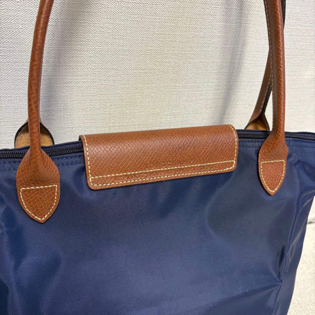 美品✨ロンシャン ル プリアージュ トートバッグ　ネイビー　Lサイズ　ロング