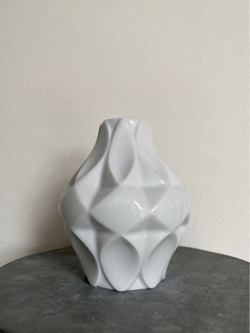 ドイツ アンティーク ビンテージ 単色 白 小瓶 花瓶 フラワーベース 希少美品