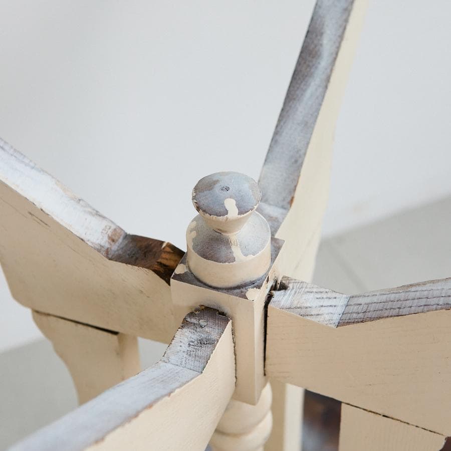 アンティーク調　テーブル　サイドテーブル　アイボリー　白　木製　ヨーロッパ調