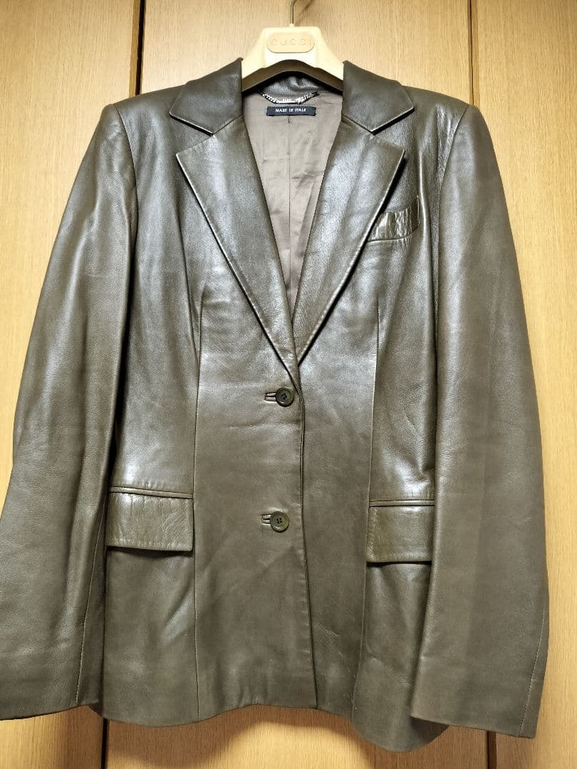 ヴィンテージGUCCI グッチダークグリーン レザー ジャケット42