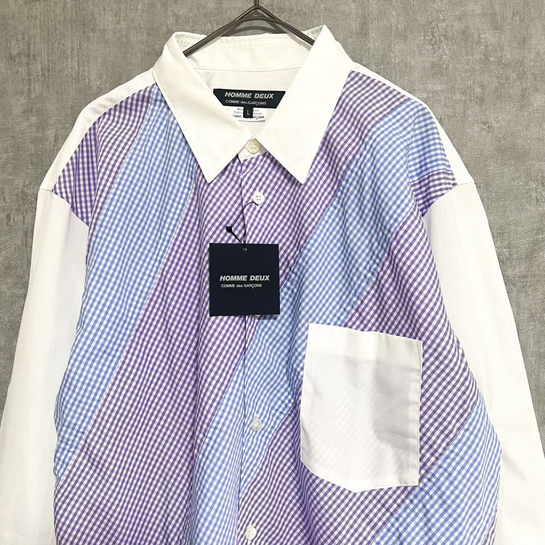 未使用タグ付コムデギャルソンHOMME DEUX 長袖シャツ サイズL チェッ