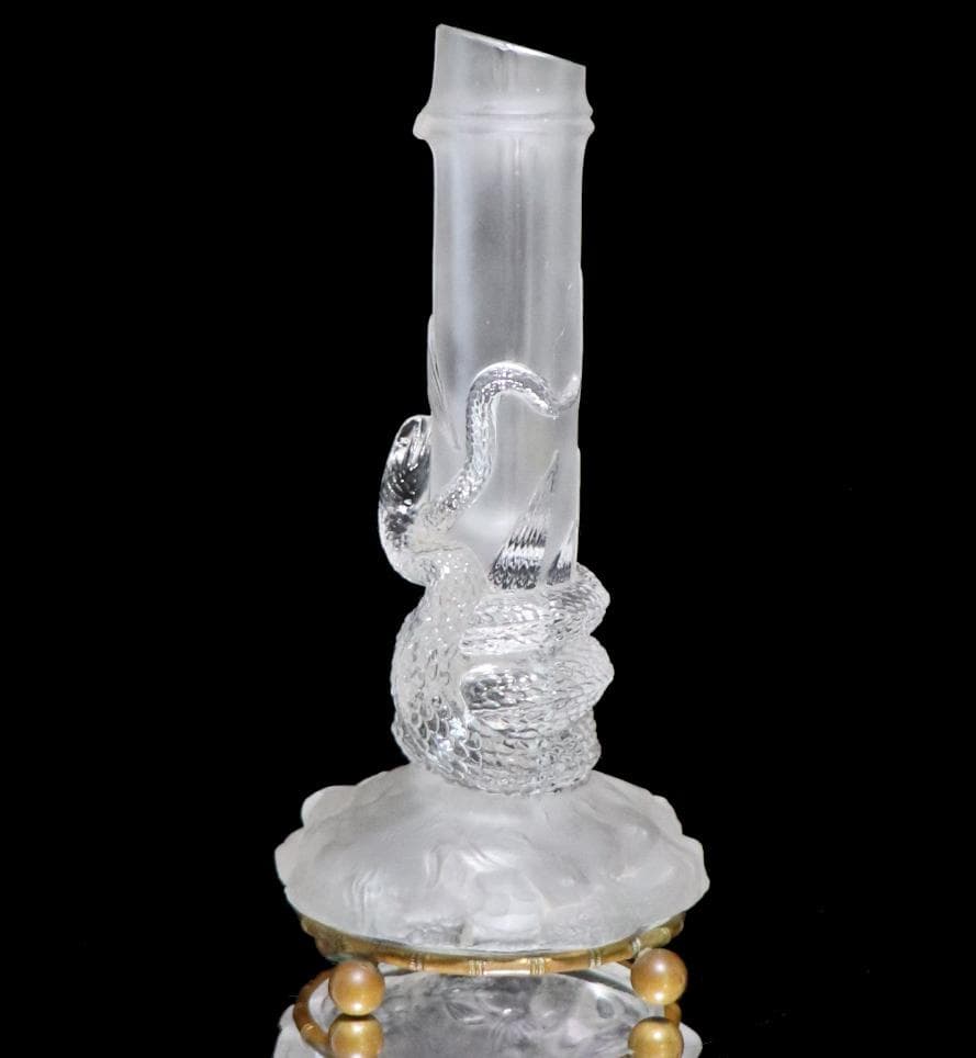 オールド・バカラ 1878年頃 ジャポニスム 花瓶 蛇と昆虫 ブロンズ装飾