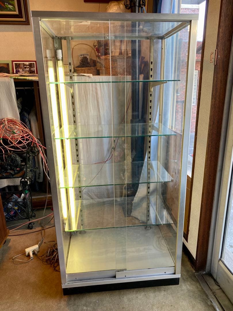 【昭和レトロ】照明付き　ガラスショーケース小　コレクションケース