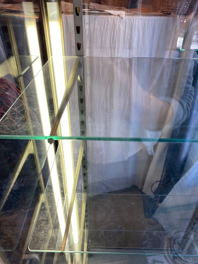 【昭和レトロ】照明付き　ガラスショーケース小　コレクションケース