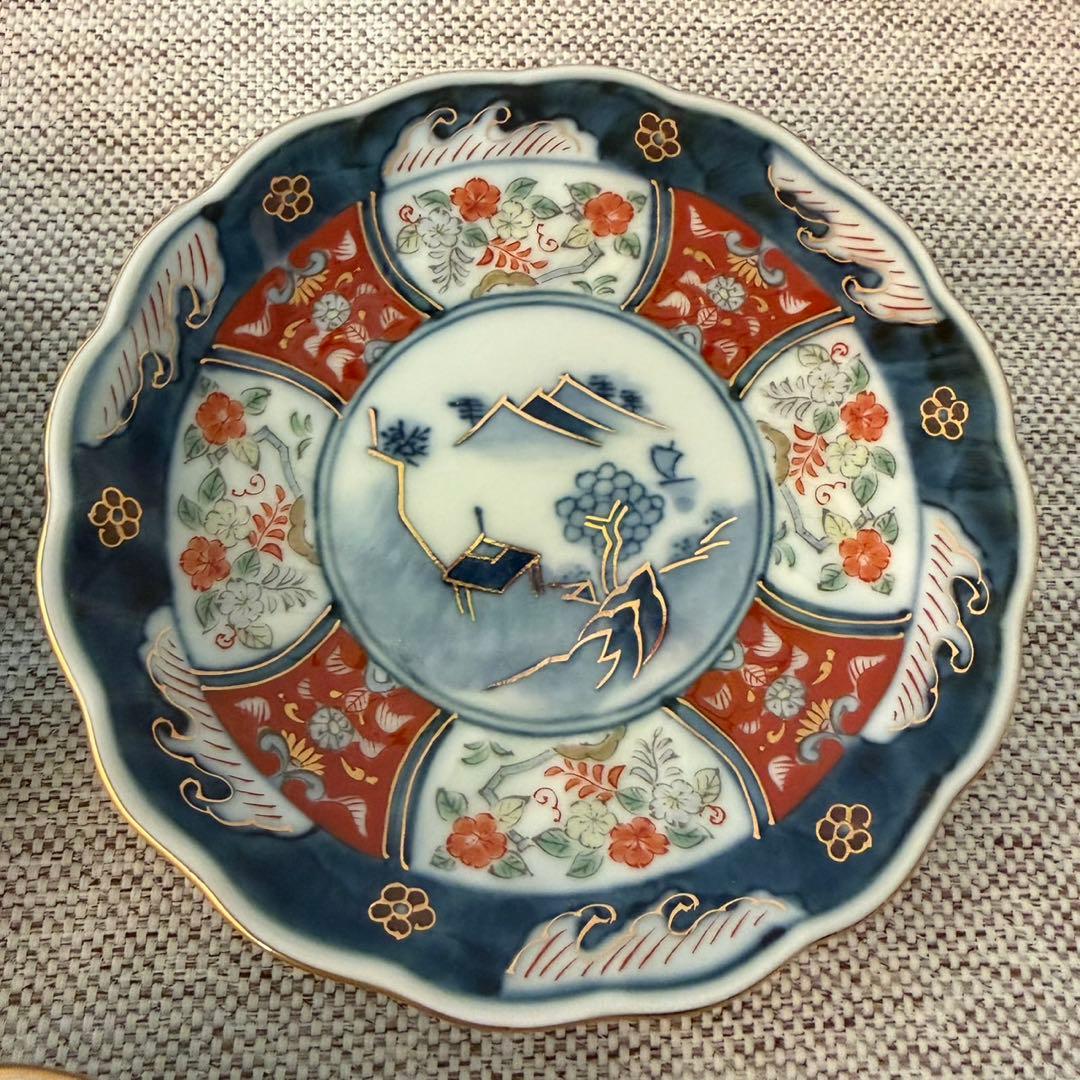 伊万里鍋島焼 瀬兵窯　古伊万里藤花　小皿　5枚