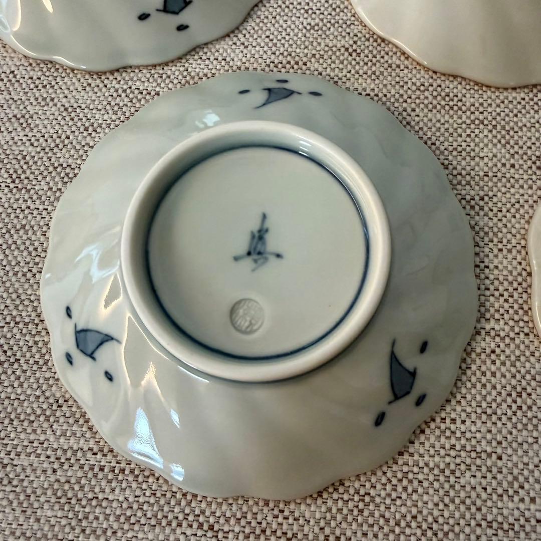 伊万里鍋島焼 瀬兵窯　古伊万里藤花　小皿　5枚