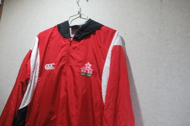 日本代表ラグビー背中ビッグロゴ日本製ナイロンパーカ（桜）カンタベリー