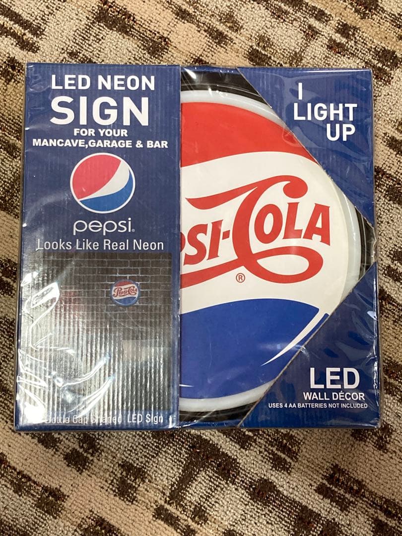 サイン　ペプシ LEDネオンサイン ボトルキャップ型 ウォールデコレーション