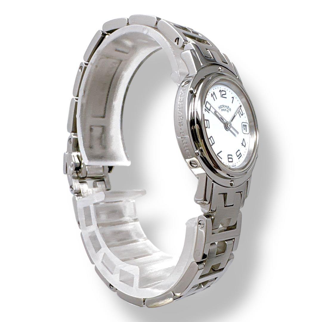 エルメス クリッパー CL4.210 Dバックル ホワイト 白 レディース 時計