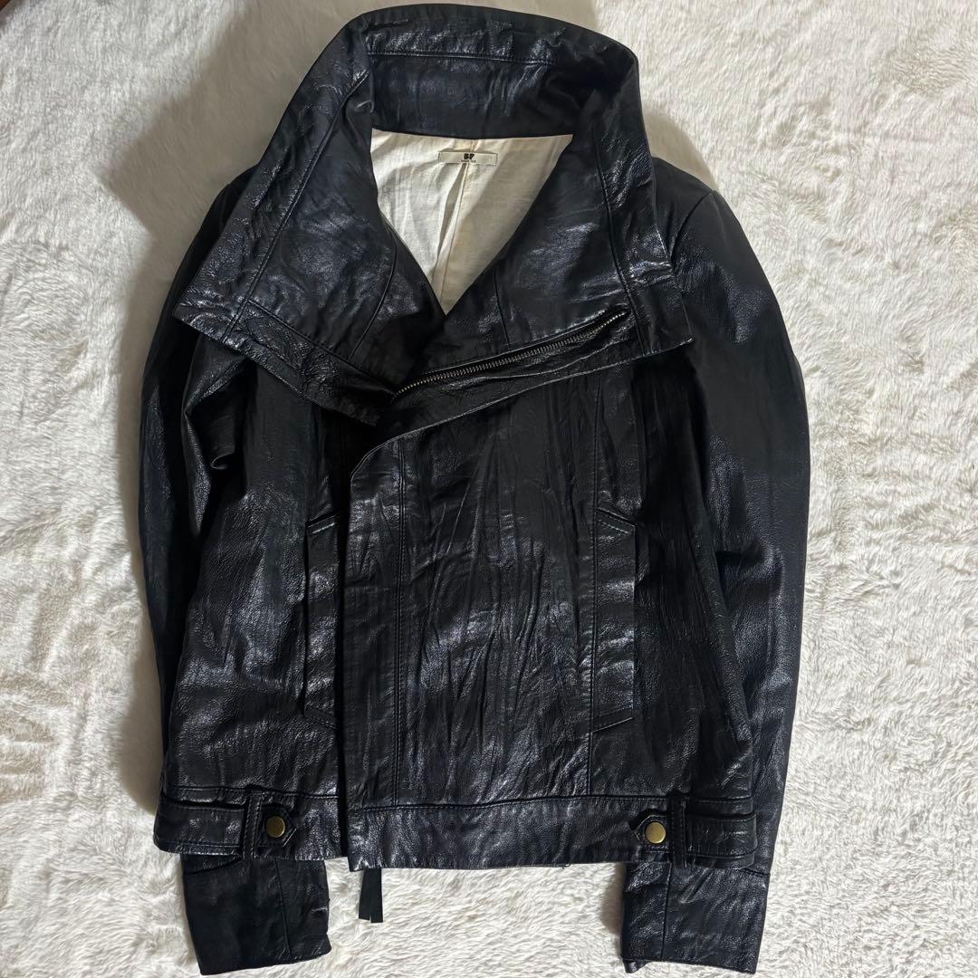 ekam 風 変形 レザー ジャケット ハイネック オピウム archive