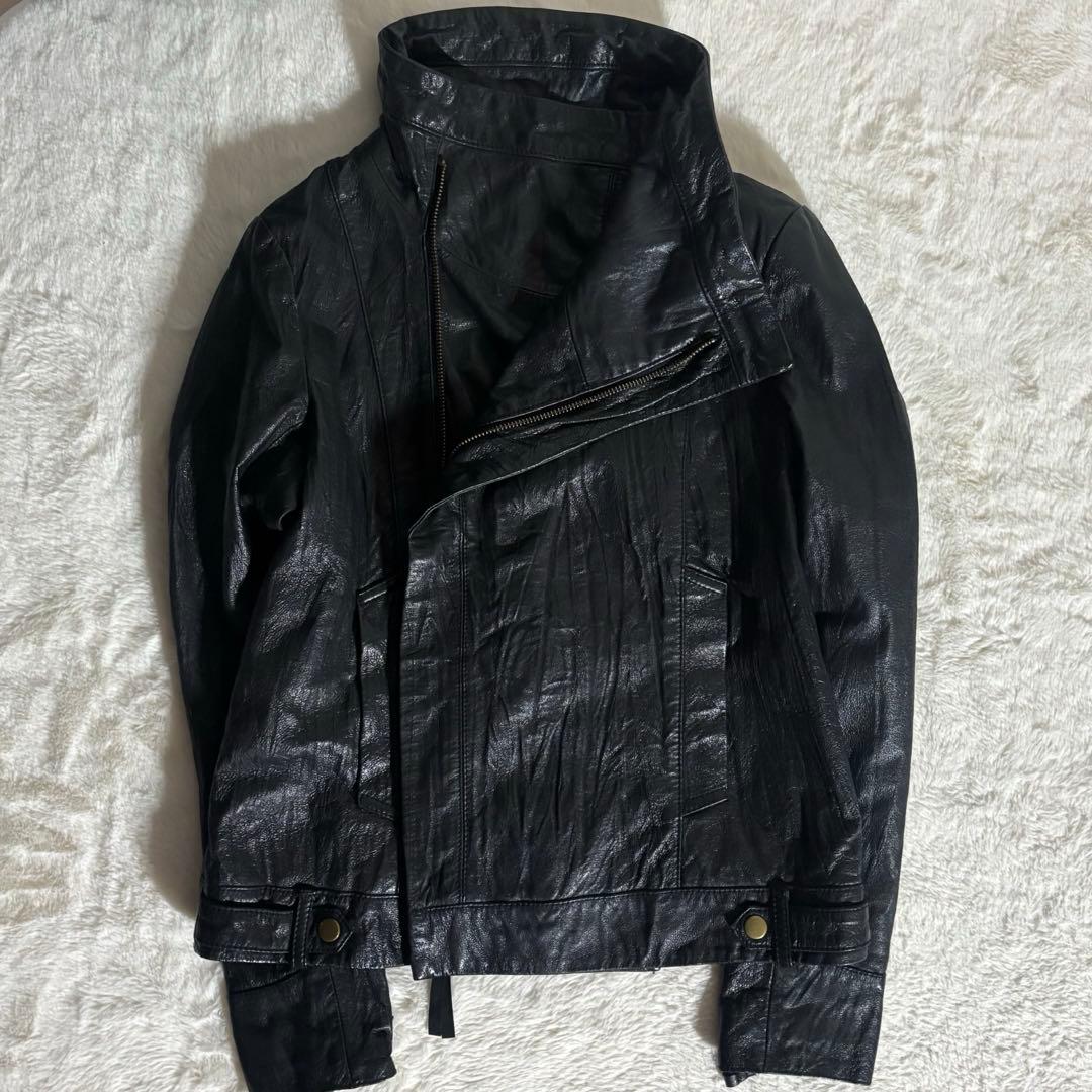 ekam 風 変形 レザー ジャケット ハイネック オピウム archive