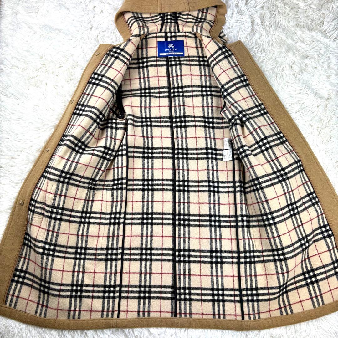 【美品】バーバリーブルーレーベル　ダッフルコート　ノバチェック　ベージュ　38M