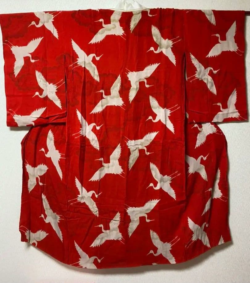 No.75正絹大正アンティーク子供着物長襦袢着丈120センチ裄丈59.5センチ