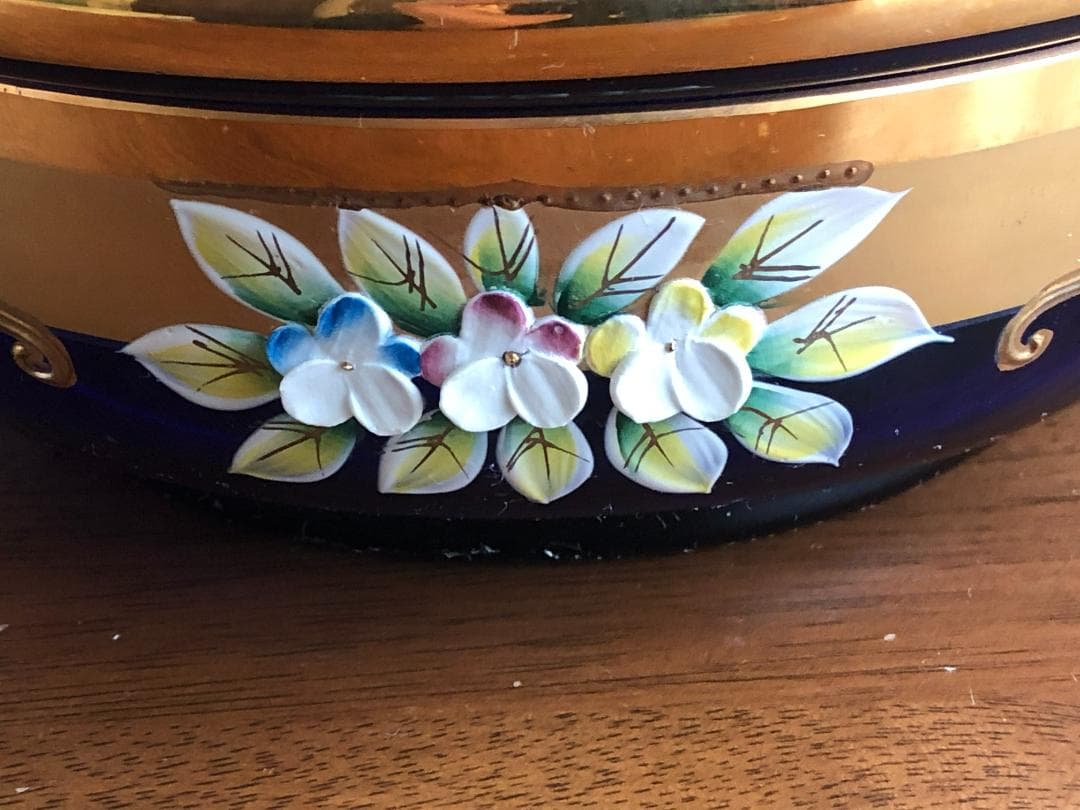 蓋つきチュリーン ☆ ボヘミアングラス ジャスミンコバルト