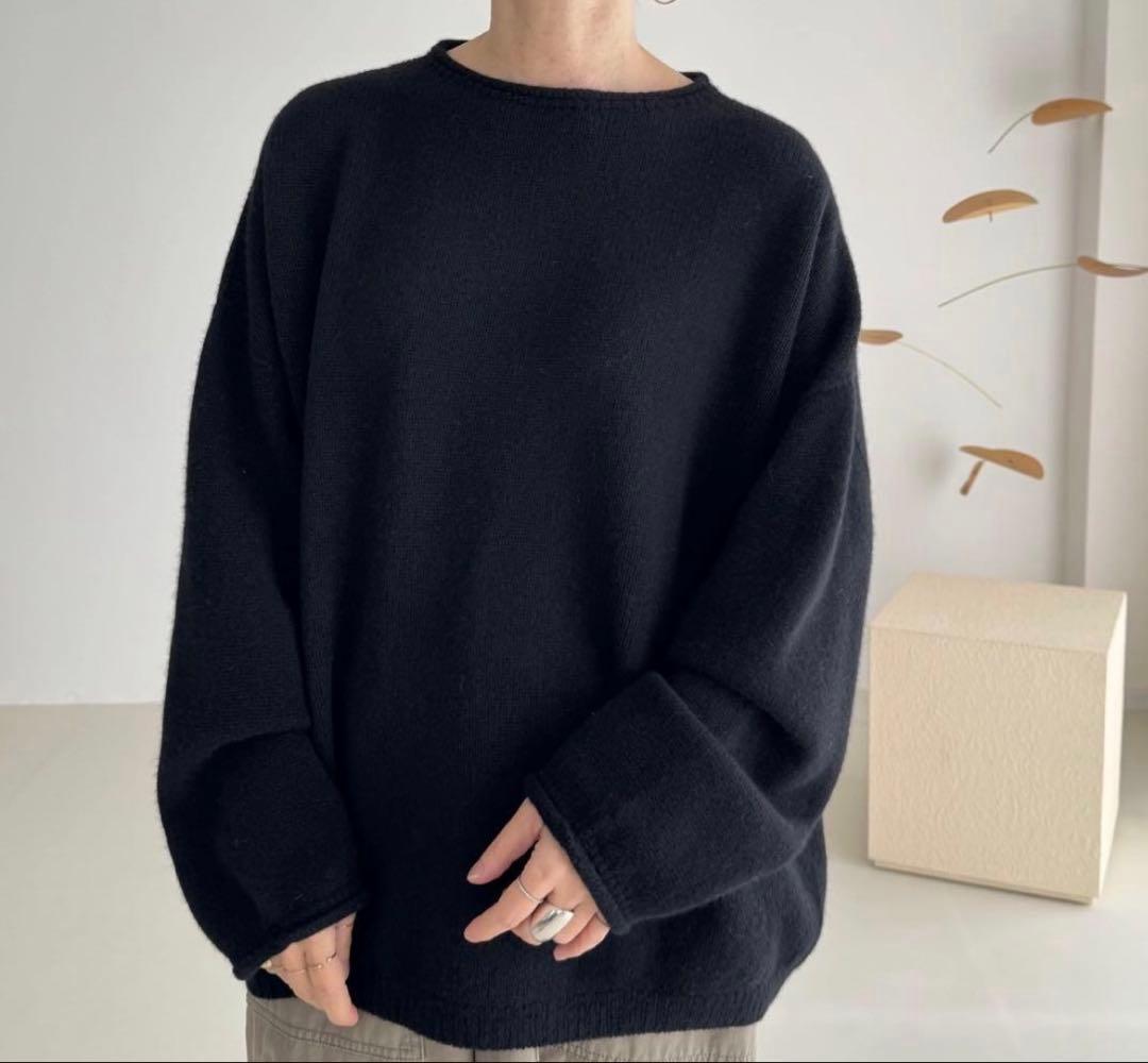 ARGUE ウールカシミヤ スウェットニット BLACK