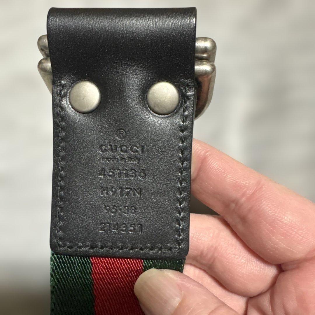 グッチ GUCCI ベルト Dリング シェリーライン ロゴ サイズ95-38