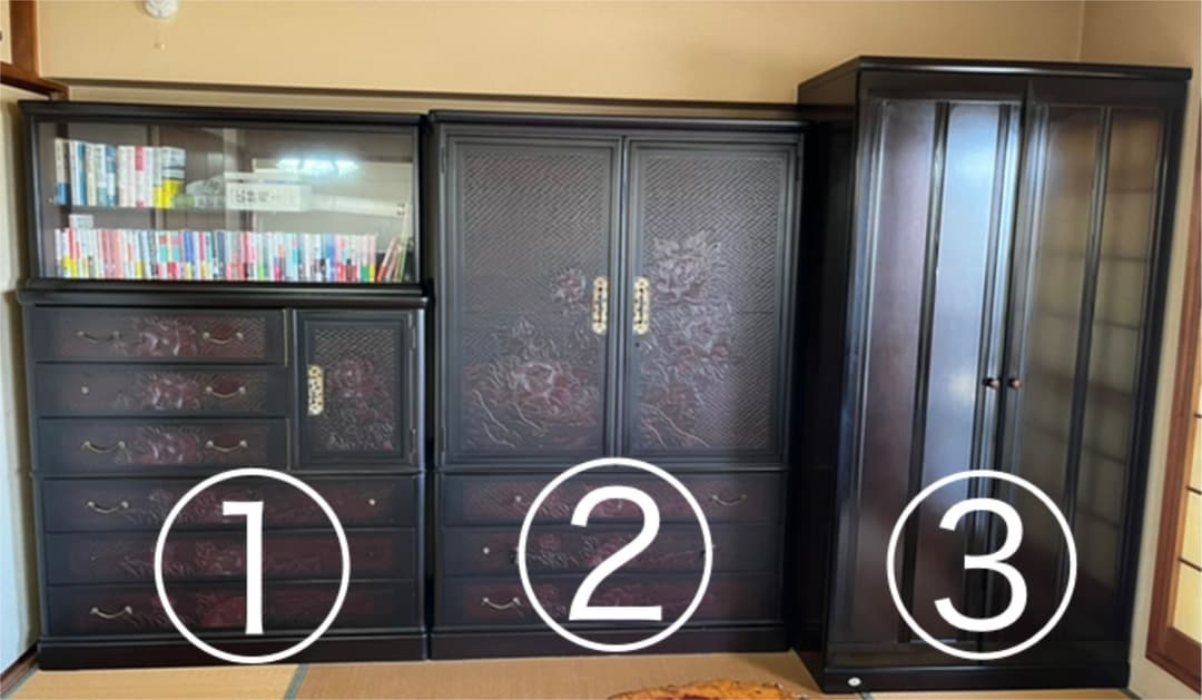 鎌倉彫 和箪笥 高級 芸術品 タンス アンティーク ①のみ