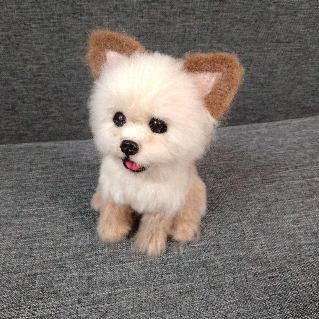 chama　羊毛フェルト＋毛糸　MIX　犬　ハンドメイド