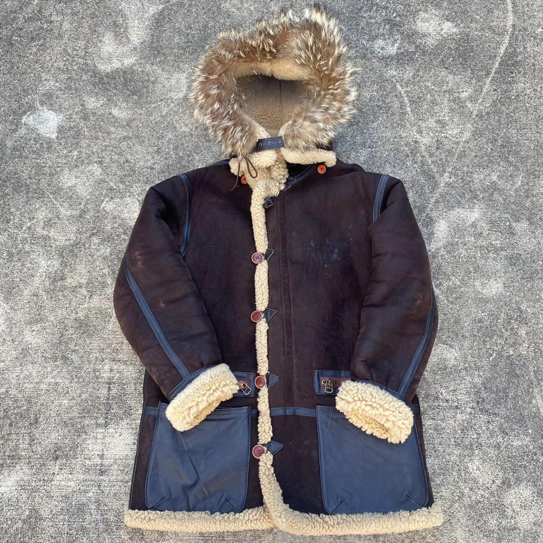 希少　美品　アヴィレックス B-7 ムートン アラスカンコート ヴィンテージ　茶