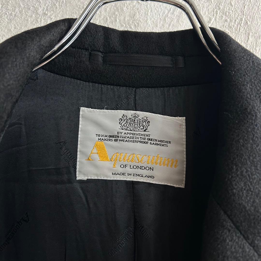 80S Aquascutum カシミヤ ダブル チェスターコート