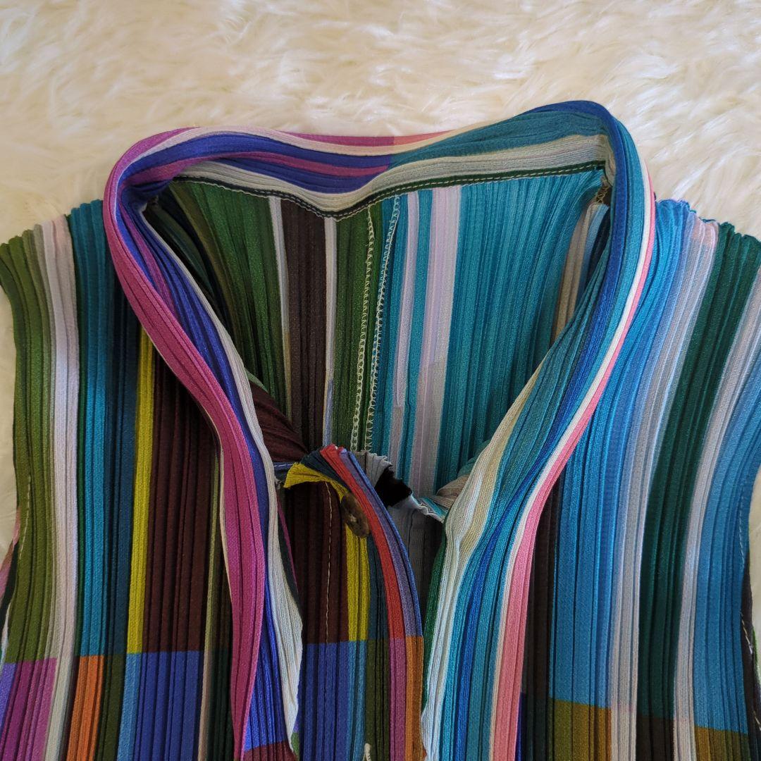 【美品】PLEATS PLEASE ノースリーブブラウス リボン　サイズ3