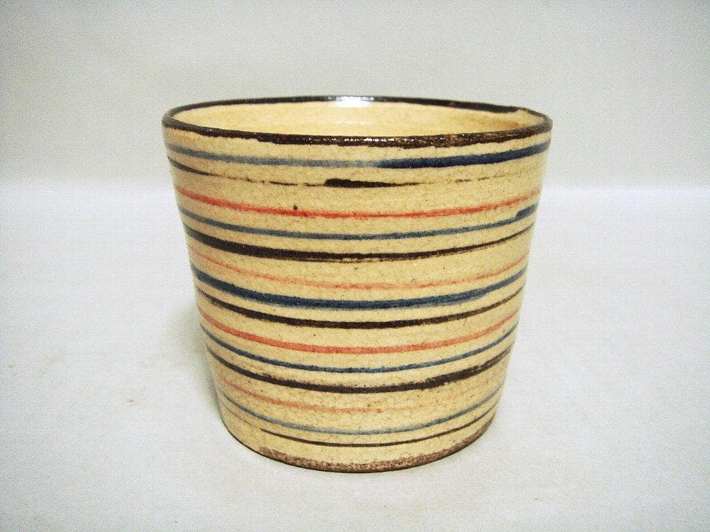 925『麦わら 輪線紋 蕎麦猪口』　/骨董品 古美術 アンティーク 古玩