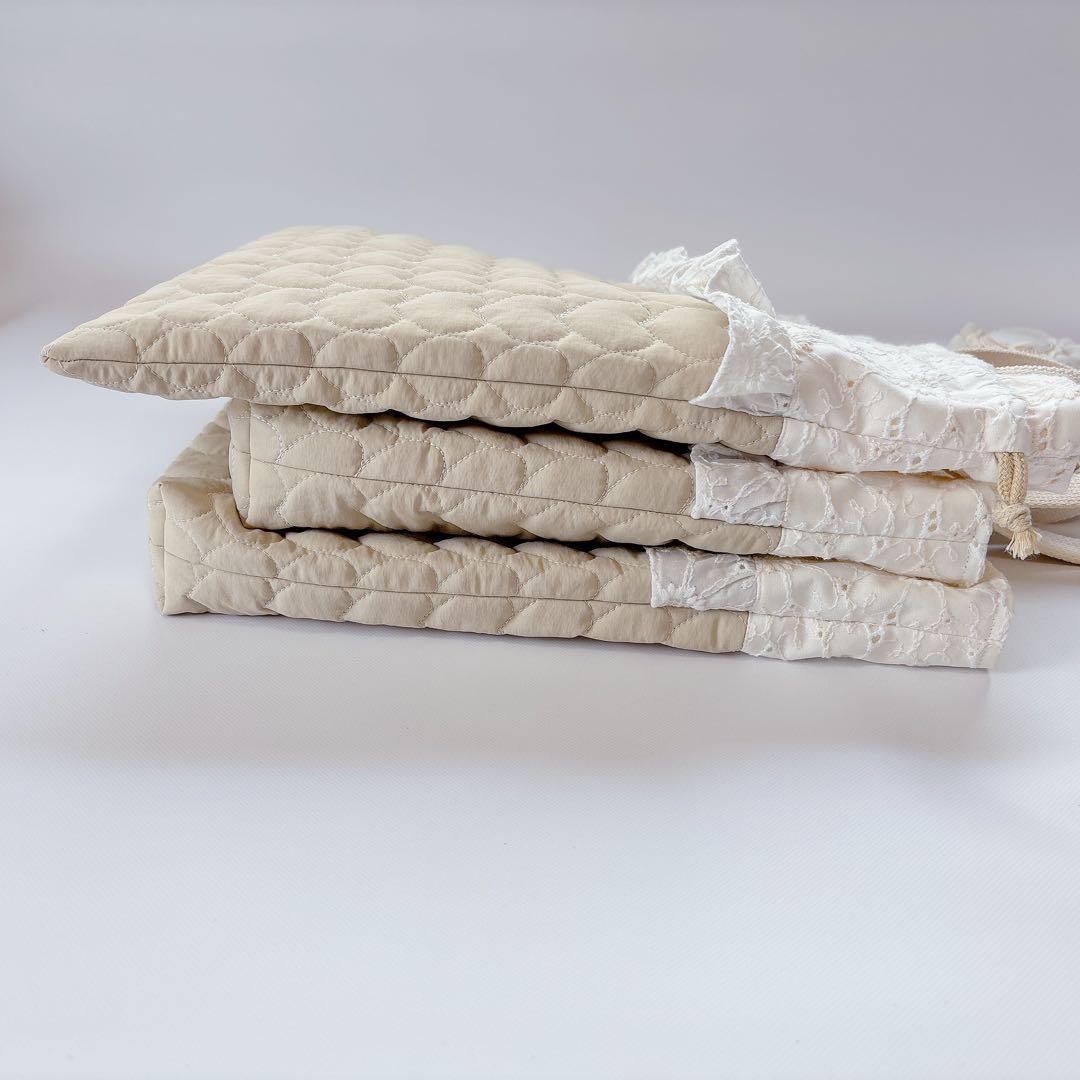 chibi＊プロフ必読様　マーガレットレース　ハートキルト　ヌビ　レッスンバッグ