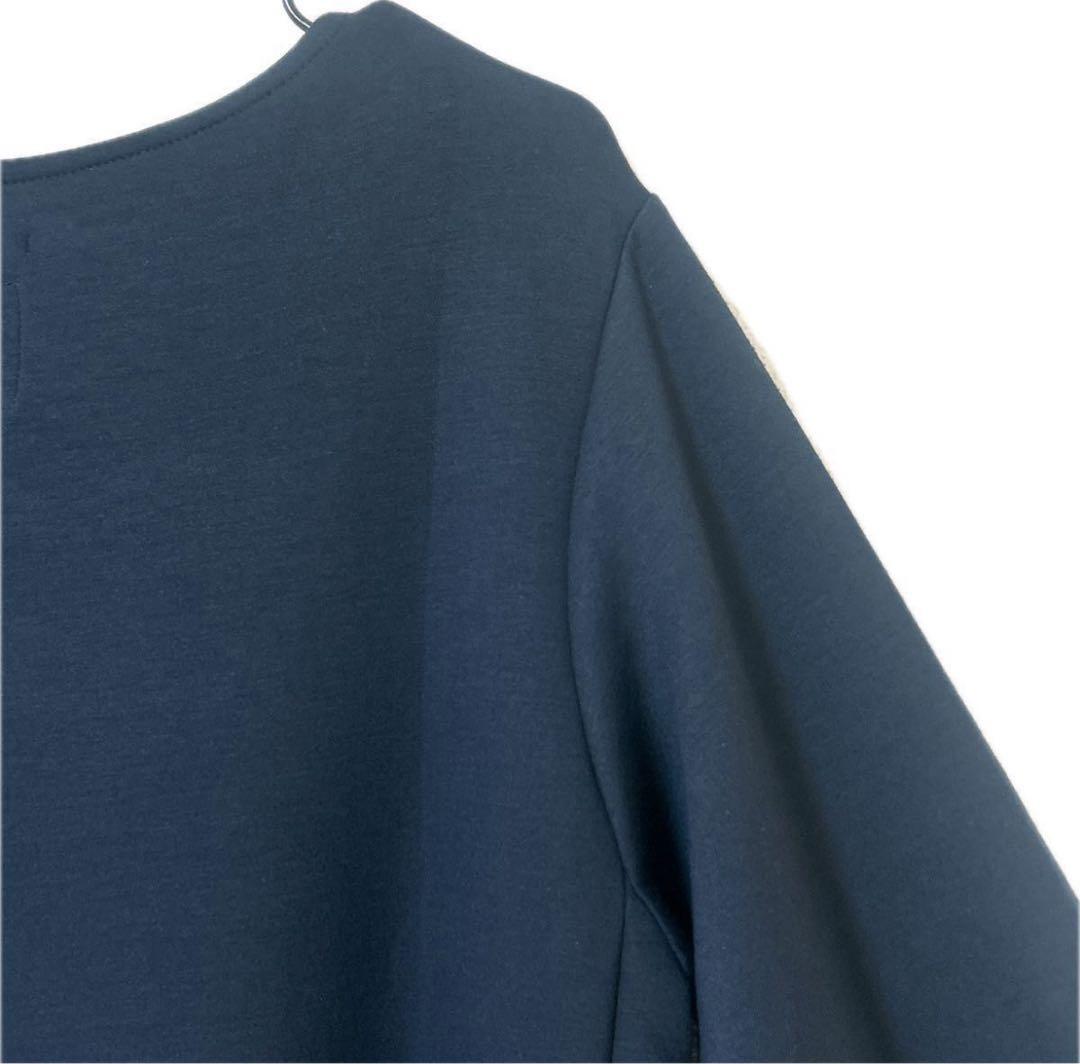 【新品 未使用】タグ付き ソウソウsou sou ワンピース ミモレ丈 ネイビー