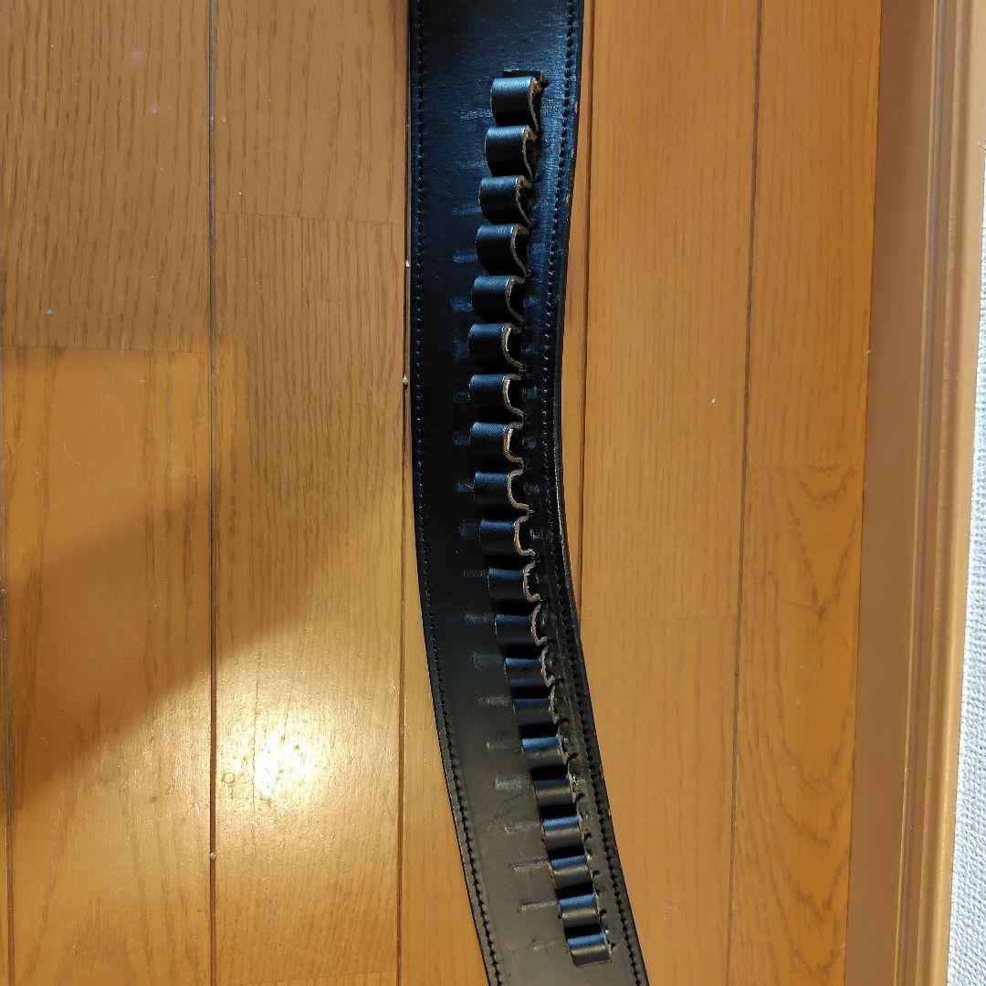 黒 レザー弾薬ホルスター付きベルト