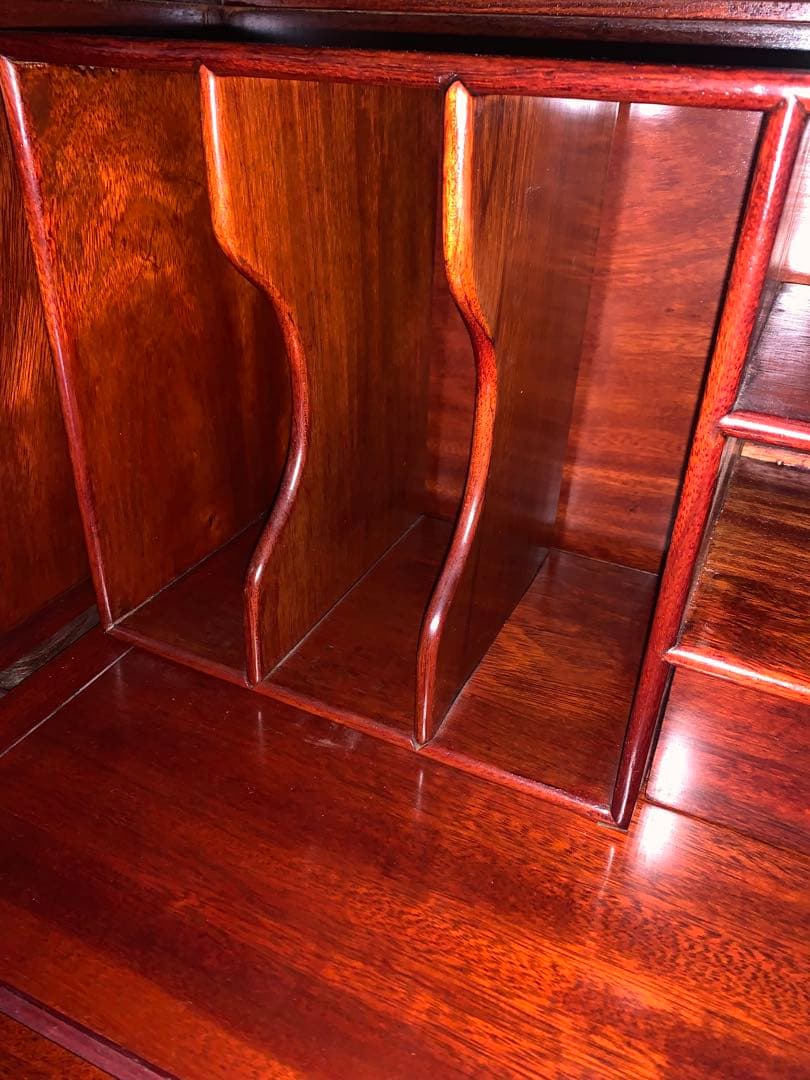 花梨材　ラインティングビュー　デスク　猫脚