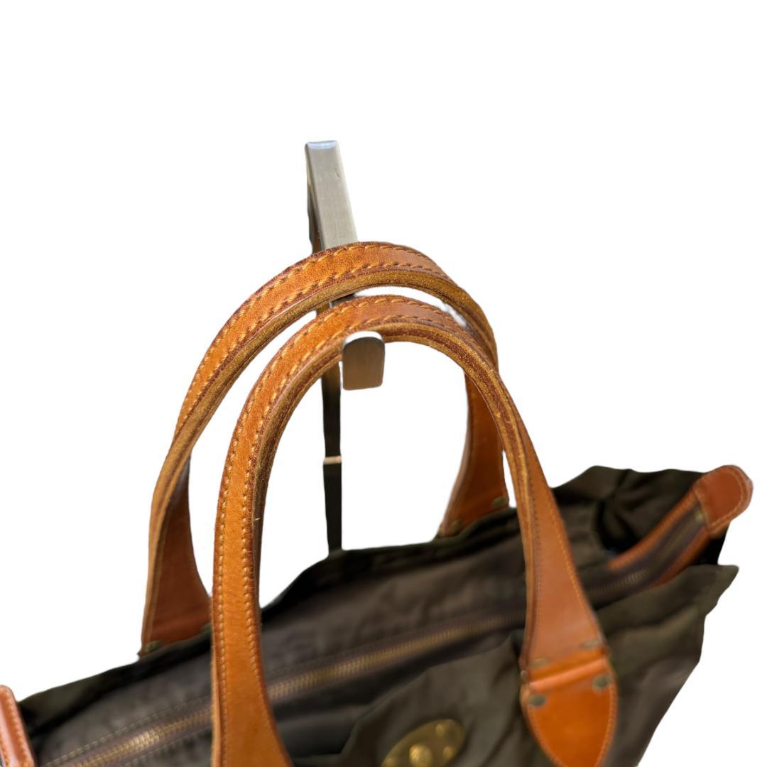 美品 Felisi 3411 トートバッグ 肩掛け A4可 ロゴプレート カーキ