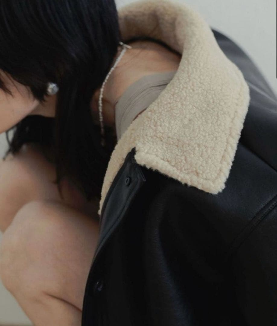 anuke アンヌーク　ボアフライトジャケット ブラック 36