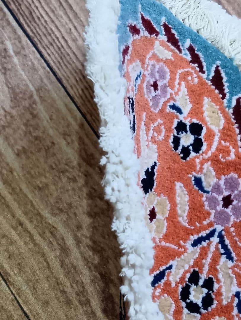 ペルシャ絨毯　ナイン　座布団　手織り　イラン　ハート(1)