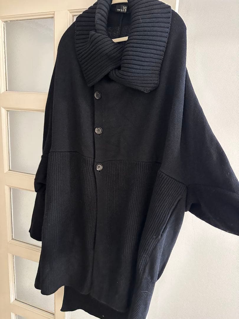 RISMAT by Y's ヨウジヤマモト 異素材切替 ニットコート 黒