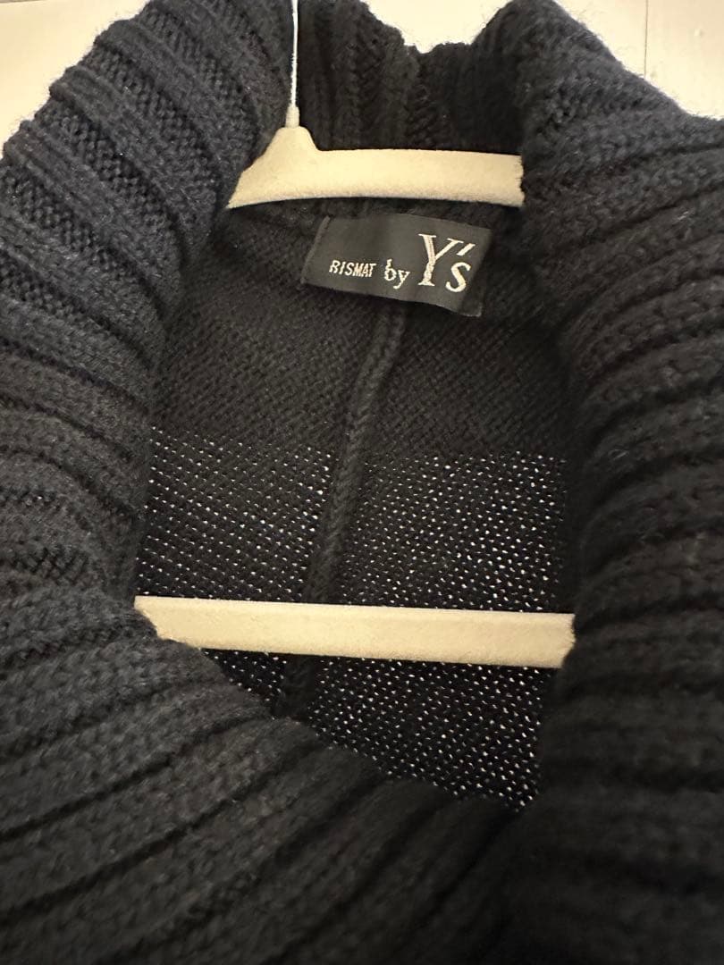 RISMAT by Y's ヨウジヤマモト 異素材切替 ニットコート 黒