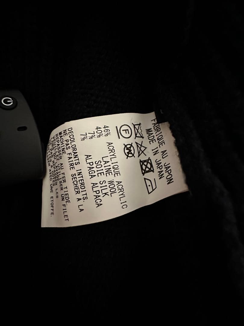 RISMAT by Y's ヨウジヤマモト 異素材切替 ニットコート 黒