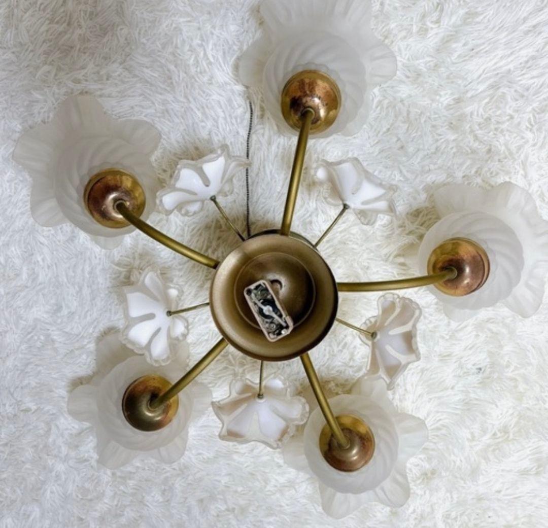 キシマ 5灯 シーリングライト シャンデリア 花モチーフ 天井照明 レトロ