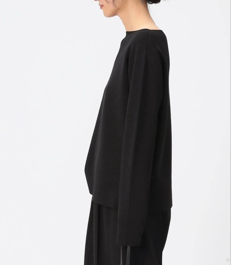 AP STUDIO TR ミラノリブプルオーバー ブラック ボートネック