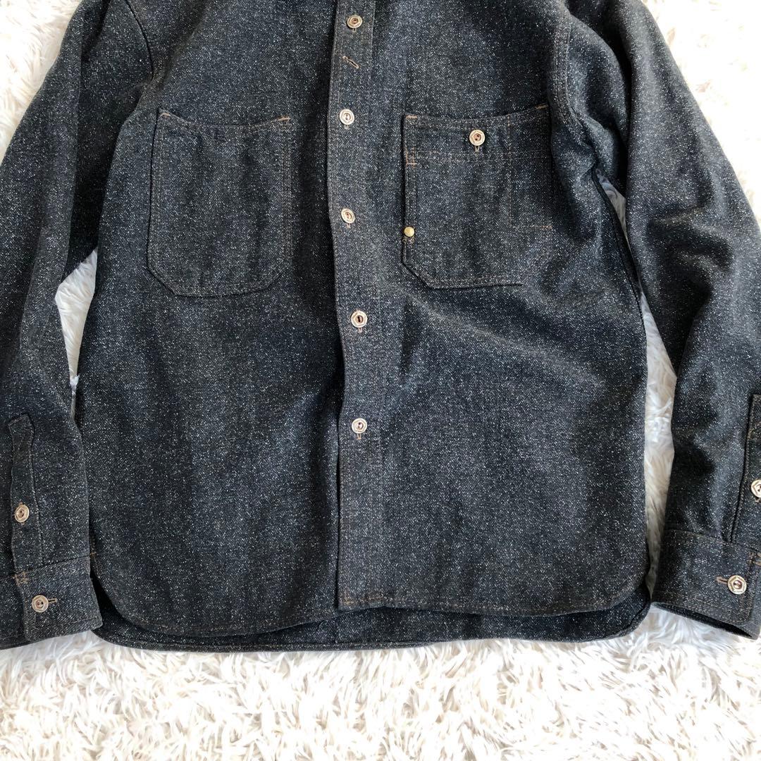 Eight g エイトジー　デニムシャツ　40　ブラック　ブルー