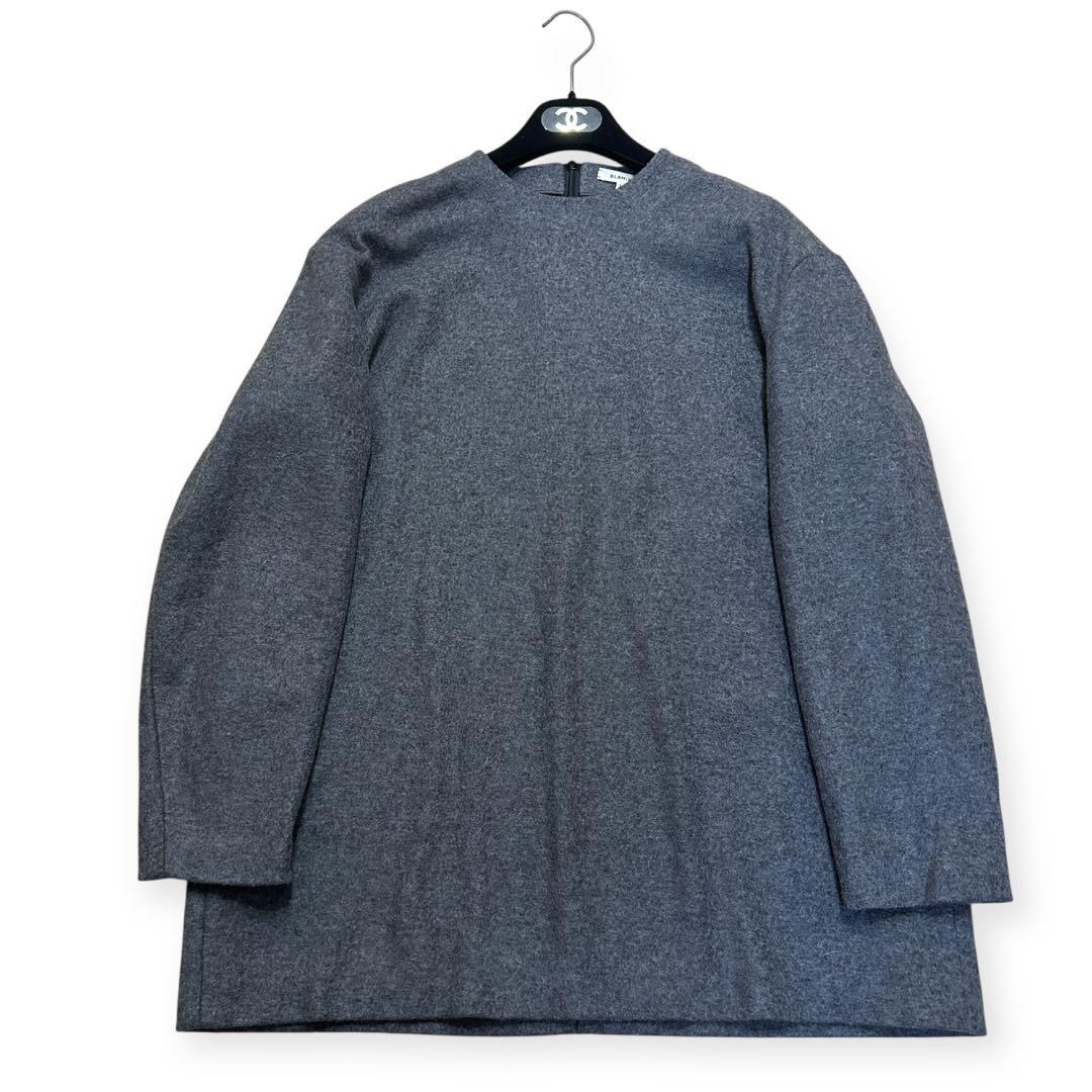 希少✨BLAMINK バッグジップ ウールプルオーバー グレー 36