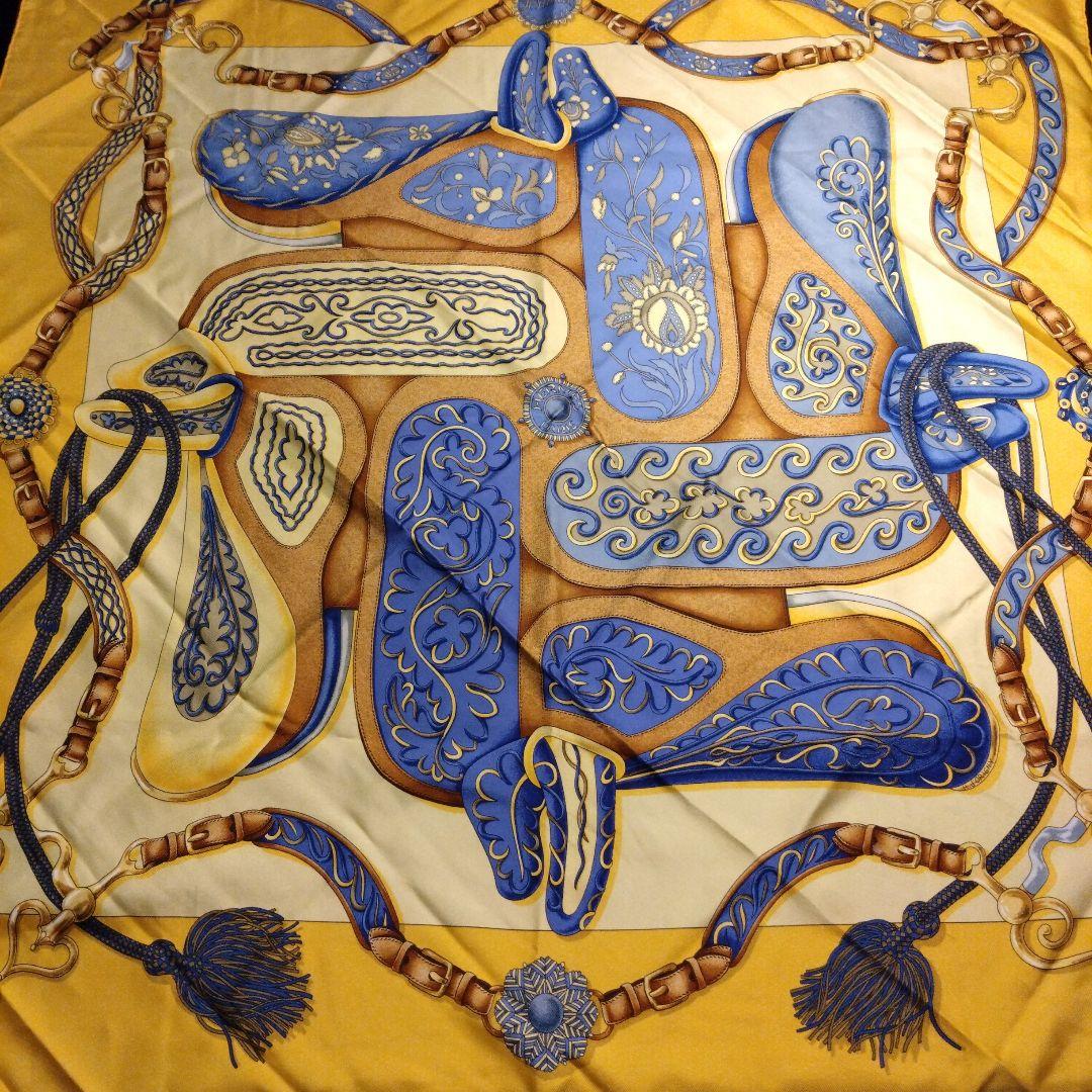 エルメス　Hermès　大判スカーフ　カレ90　フェスティバル　イエロー