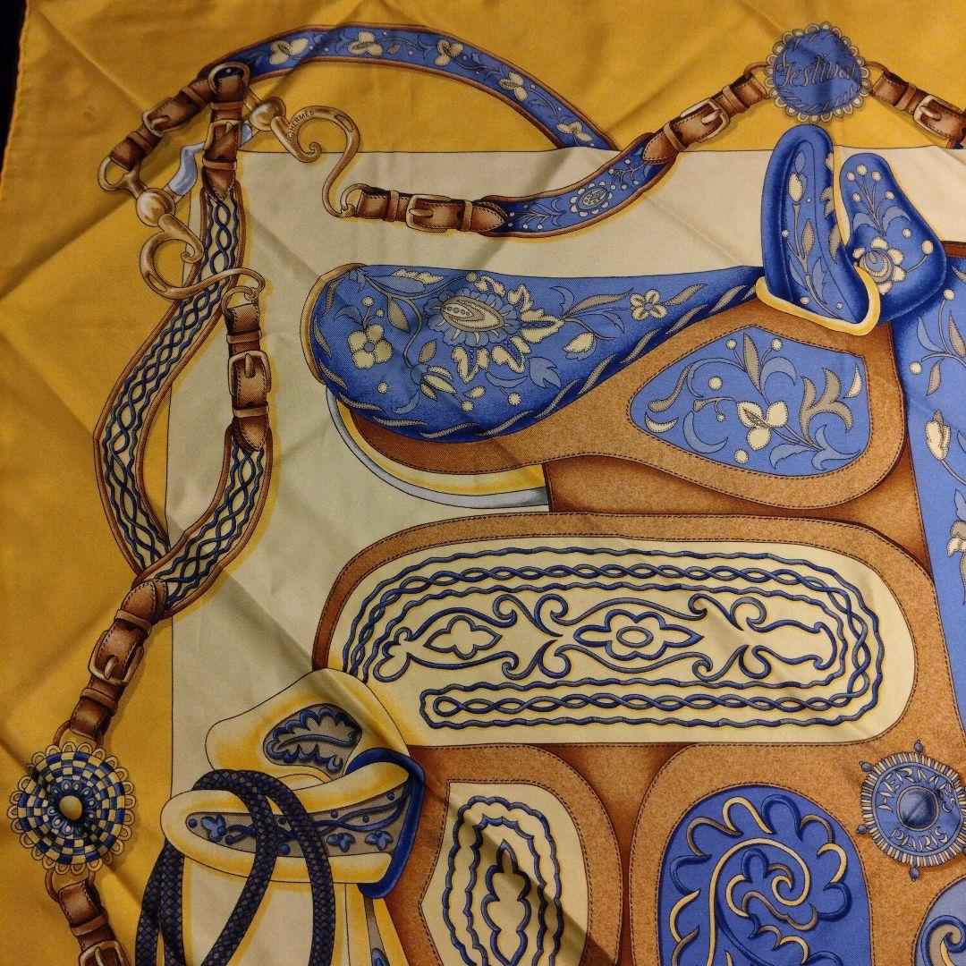 エルメス　Hermès　大判スカーフ　カレ90　フェスティバル　イエロー