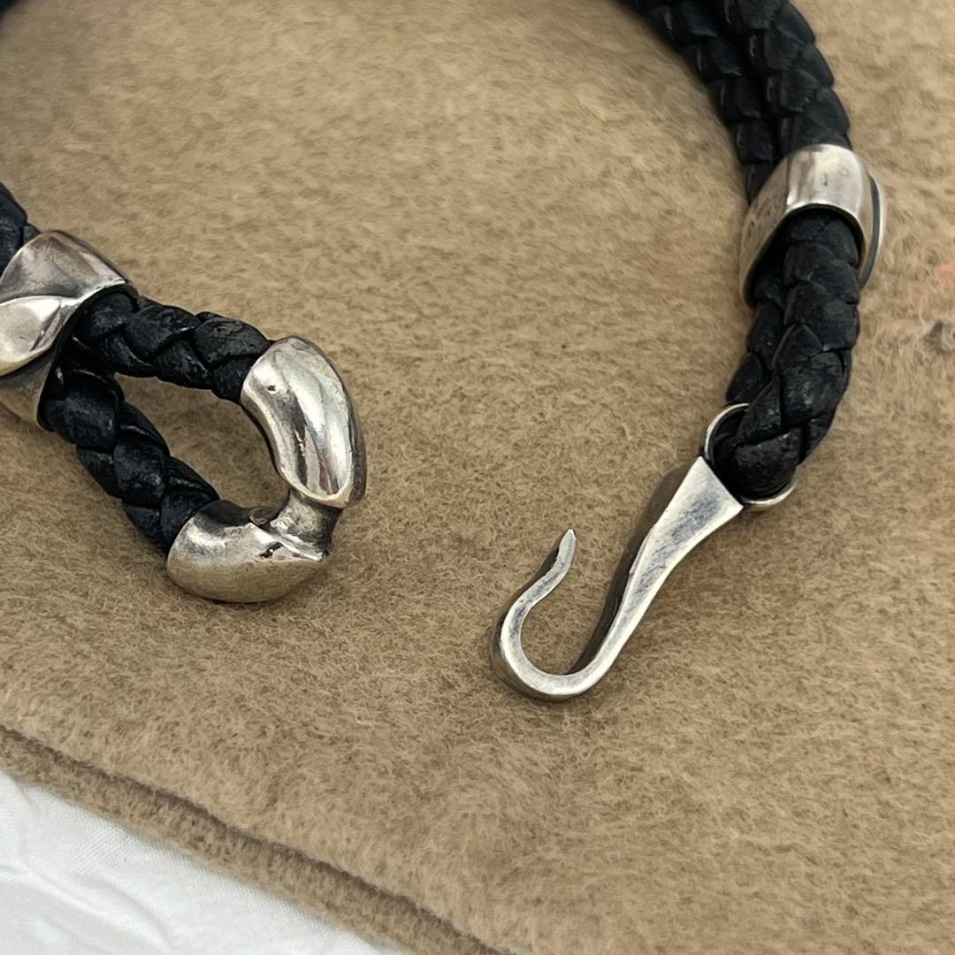 ✨極美品✨ボッテガ・ヴェネタ イントレチャート　レザーブレスレット　SV925