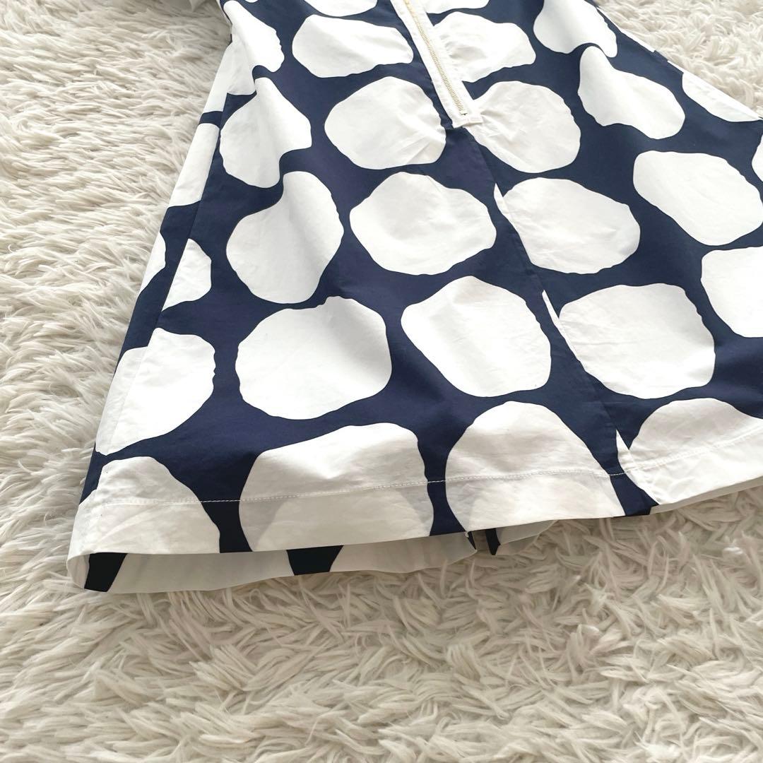 極美品✨ミミソル　ワンピース　水玉ドット　150 イタリア製 シャーリング 半袖