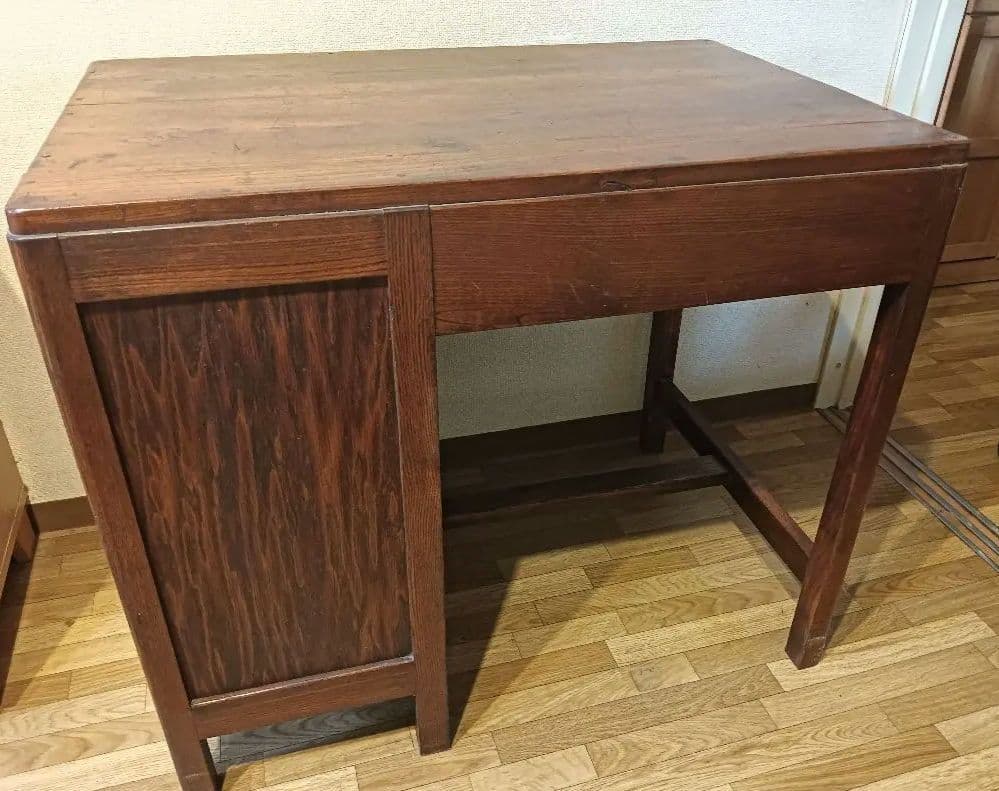 アンティーク木製和机 5引き出し ブラウン