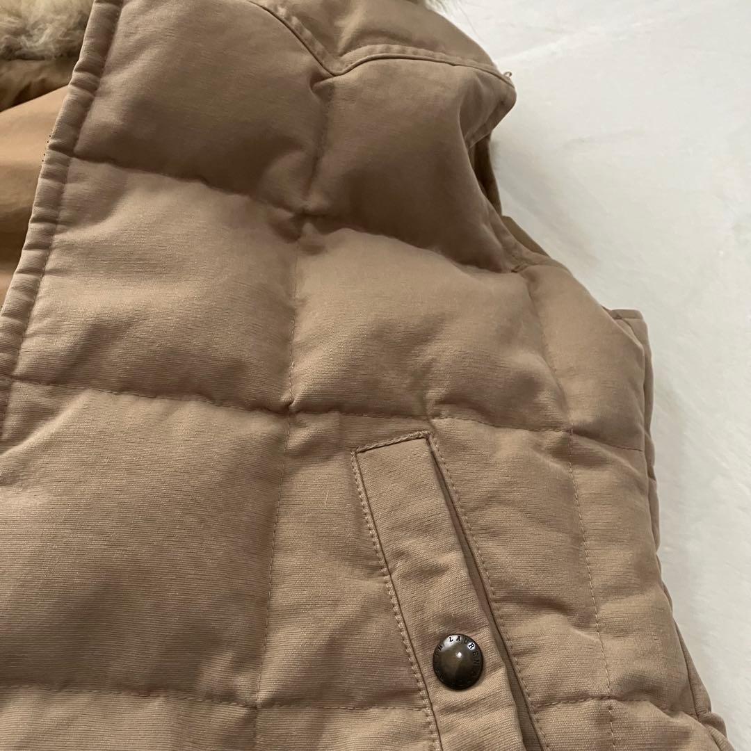Ralph Lauren リアルファー付 ダウンベスト ベージュ M〜 L相当