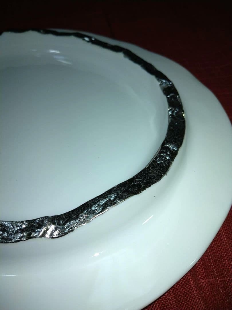 ♥高級レストラン・ホテル風・ディスプレ用⬛銀彩【蓋付きドーム型・デザイン３皿】